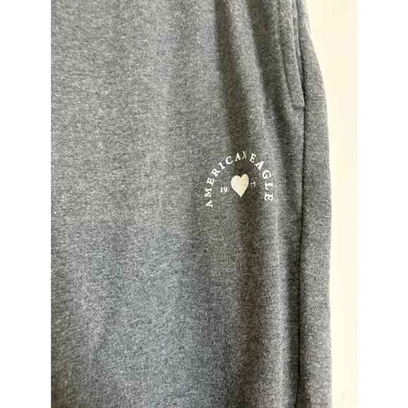 American Eagle Gray Fleece High Waisted Baggy Jogger Sweatpants Women’s Size M - Picture 3 of 8